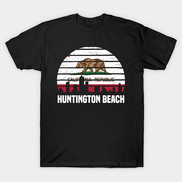 Huntington Beach California CA Group City Silhouette T-Shirt by jkshirts